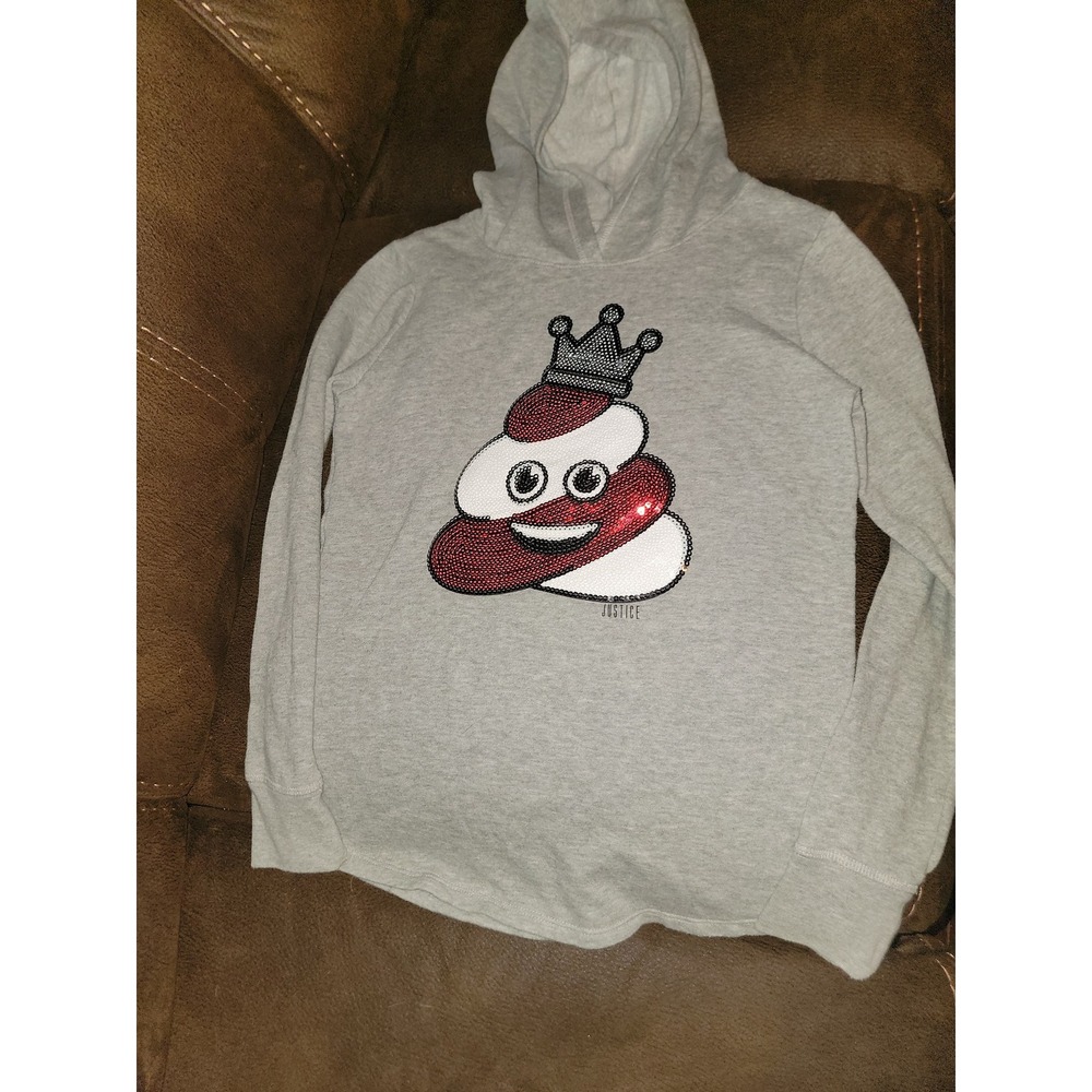 Justice holiday Christmas poop emoji sweatshirt hoodie‎ size 10 girls